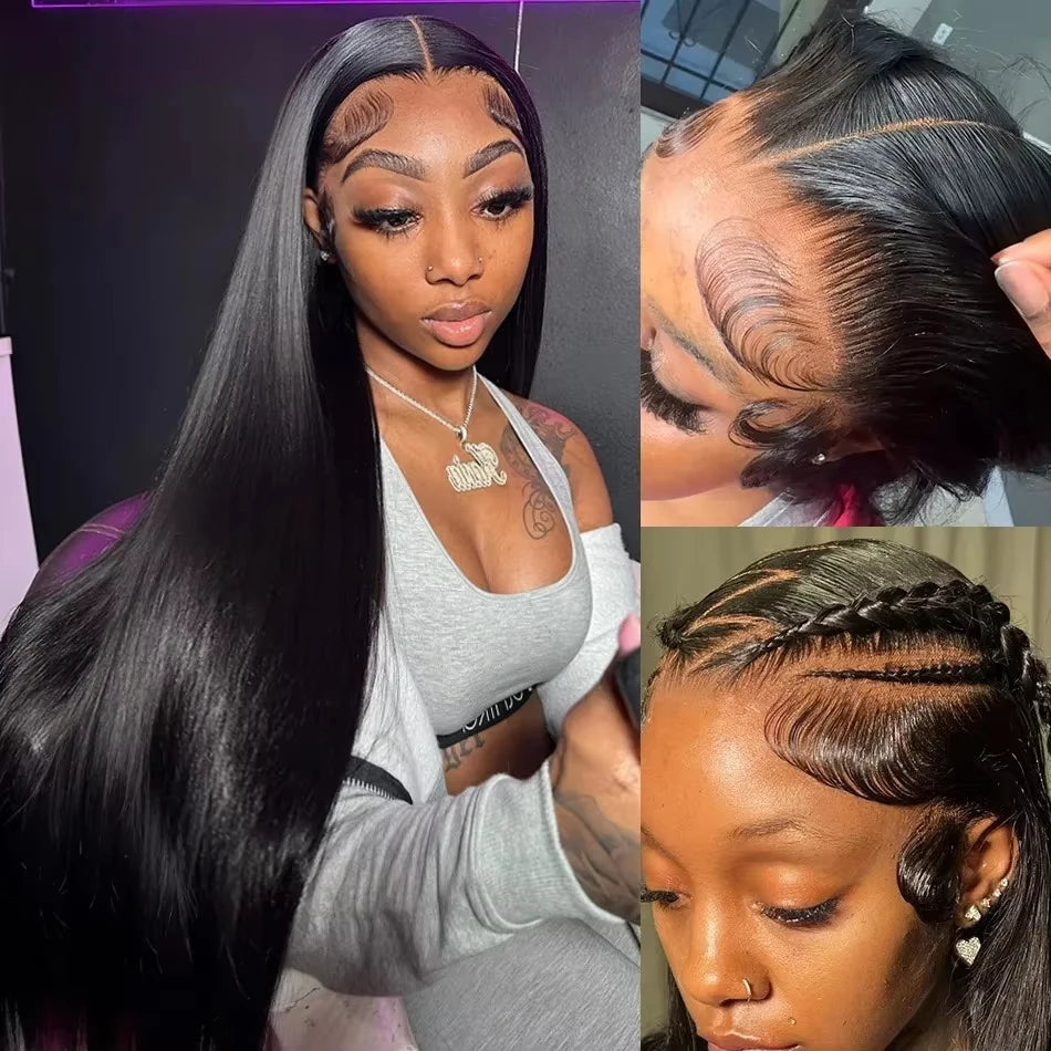 Human Hair Brazilian Bone Straight 13x4 HD Lace Front Wig 40 Inch 13x6 Lace Frontal 4x4 5x5 Glueless Clourse Wigs Pre Plucked