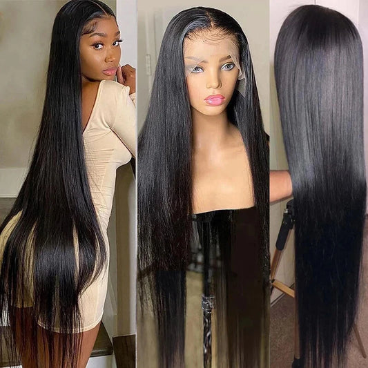 Human Hair Brazilian Bone Straight 13x4 HD Lace Front Wig 40 Inch 13x6 Lace Frontal 4x4 5x5 Glueless Clourse Wigs Pre Plucked